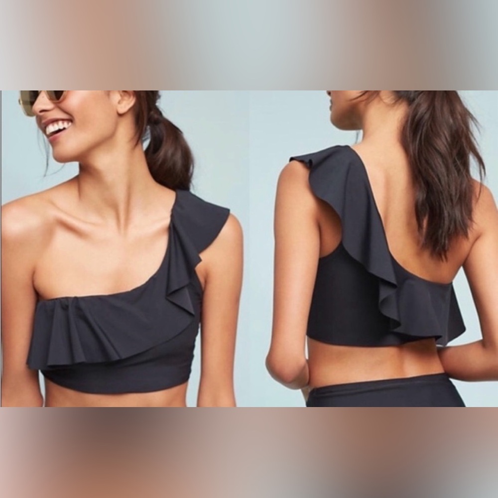 Allihop Ruffled One Shoulder Bikini Top